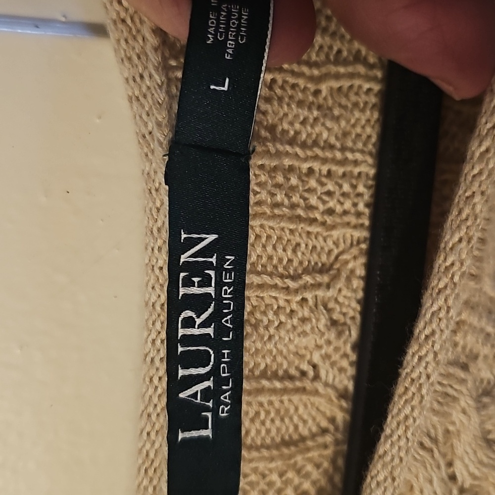 RALPH LAUREN Thin Cotton Cable Knit Sweater, Women's, Size L - Picture 3 of 4